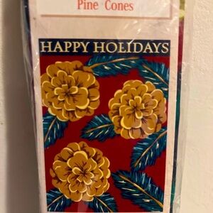 New Pine Cone Happy Holiday Large Decorative Flag - 28" x 40" Fall